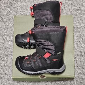 Keen Toddler Black and Red Winterport Snow Boots - Waterproof Size 10T NIB